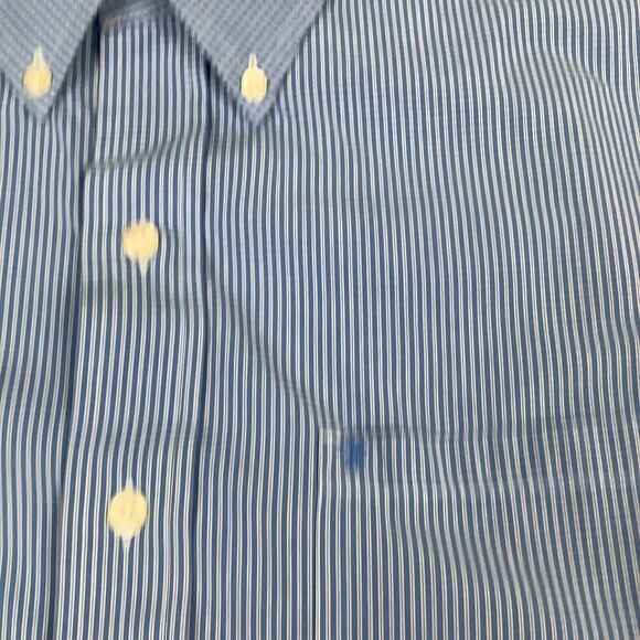 Izod Men’s Large Plaid Shirt Button Down Up Long Sleeves Blue White Check - Picture 3 of 14